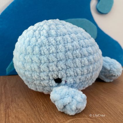 Baleine, amigurumi, baleine en crochet fil chenille, fait main